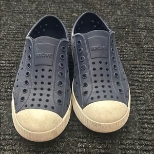 Native Kids  Shoes - Dark Blue and White